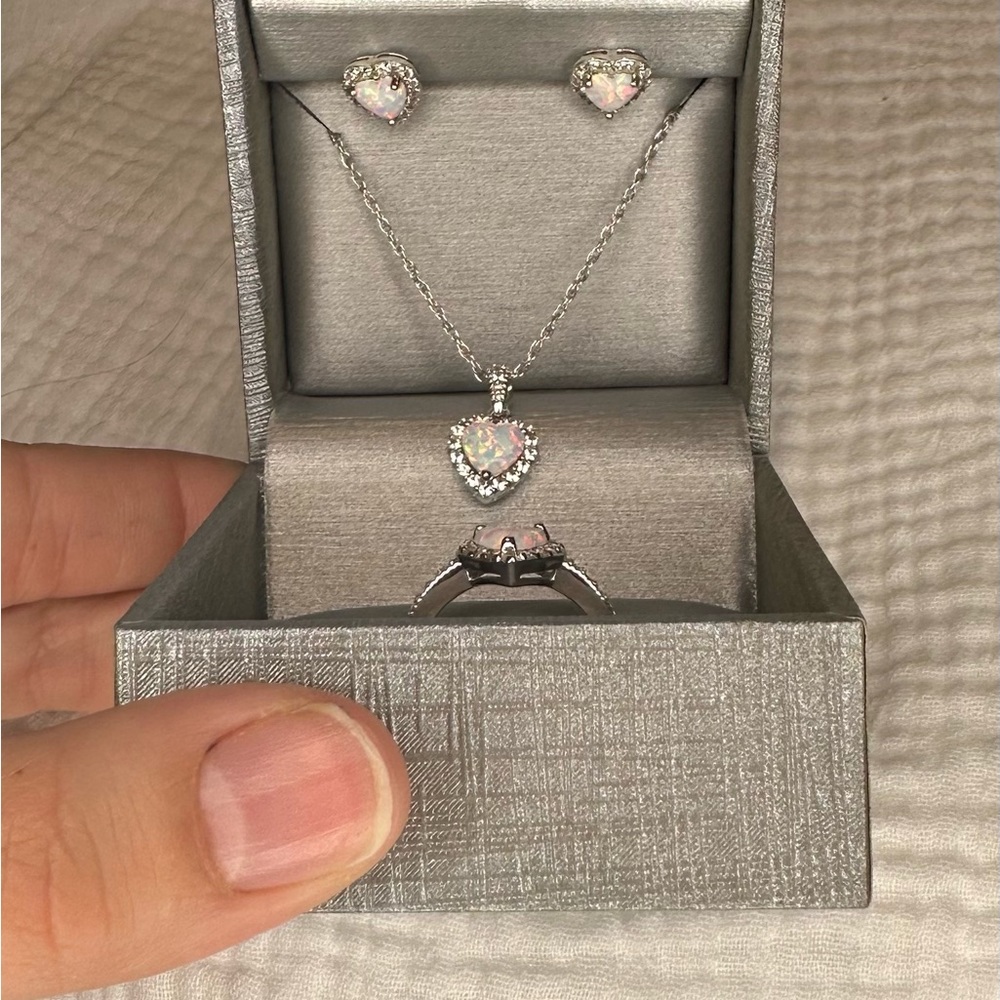 Zales opal heart set